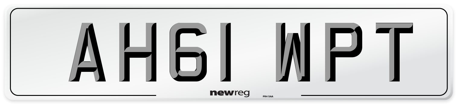 AH61 WPT Number Plate from New Reg